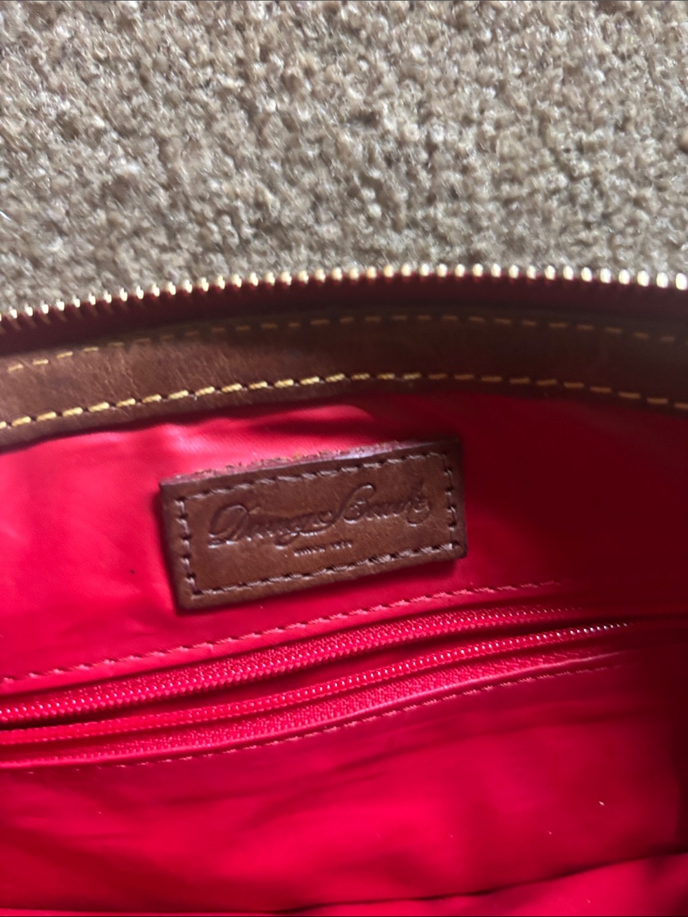 Dooney & Bourke Brown Leather Pouch - Picture 3 of 5